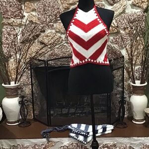 crocheted “speedway” halter top🧶  #festival wear #coachella 2025